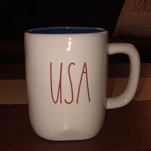 Rae Dunn USA Mug Blue Interior